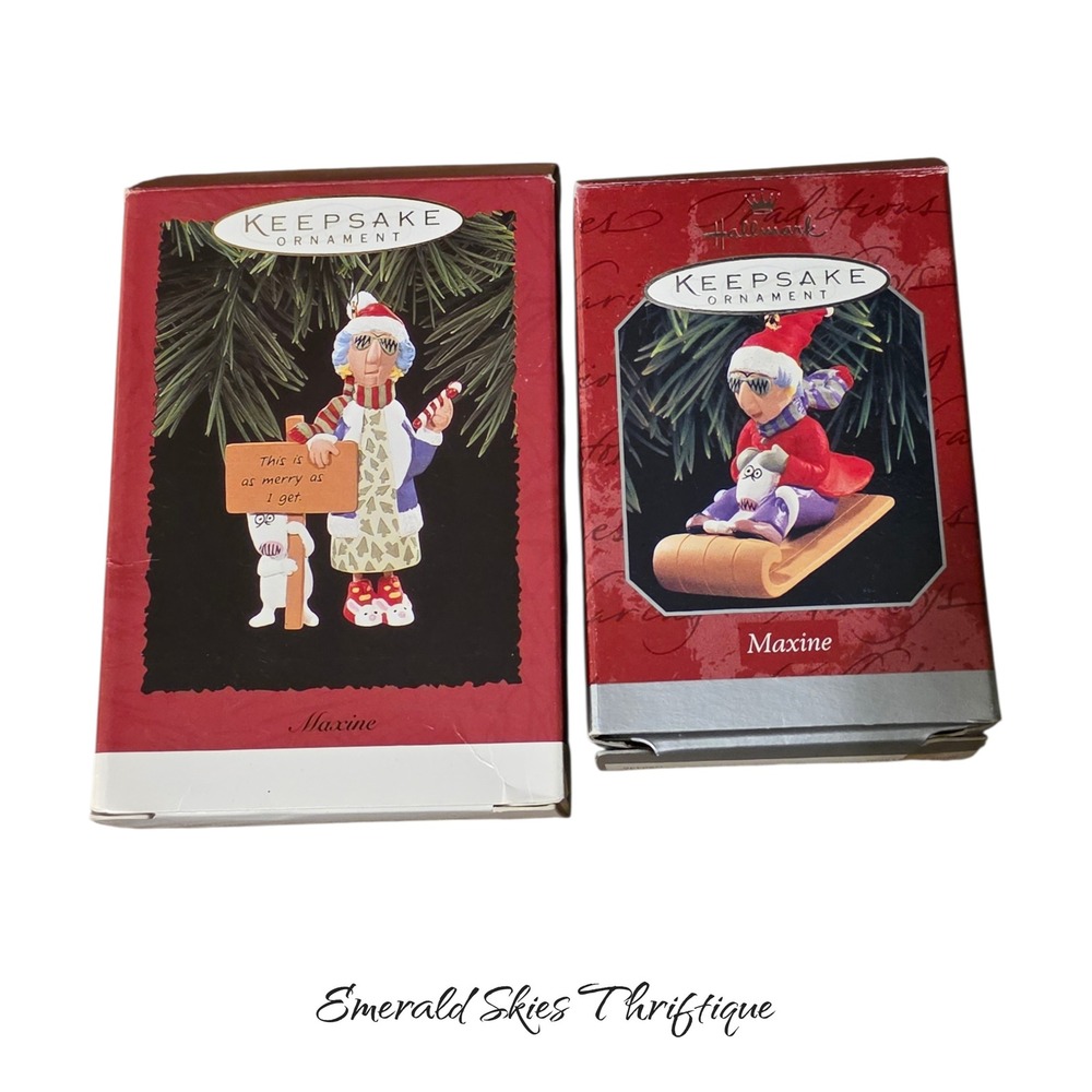Hallmark keepsake maxine ornaments, lot of 2. Free shipping.‎